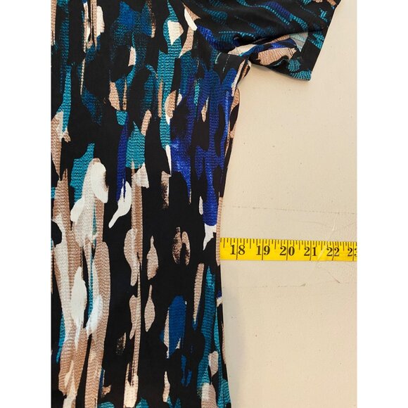 NWT Calvin Klein Top Short Sleeve Cold Shoulder Multicolor Large - Picture 9 of 10